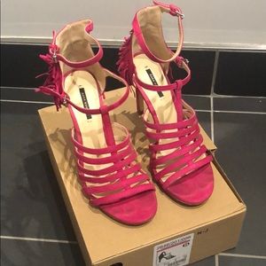 Zara Pink Suede Sandals